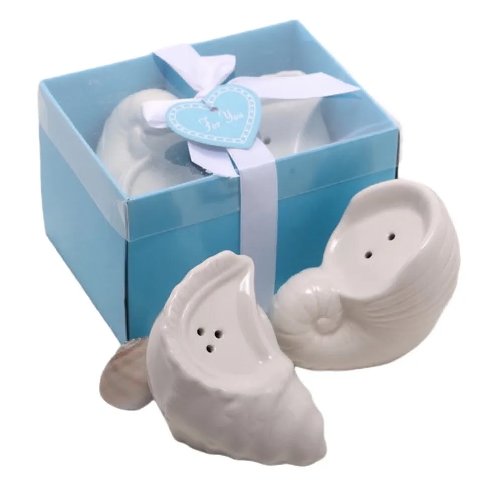 Свадебные сувениры морская улитка соль и перечница 10 шт./партия Свадебный