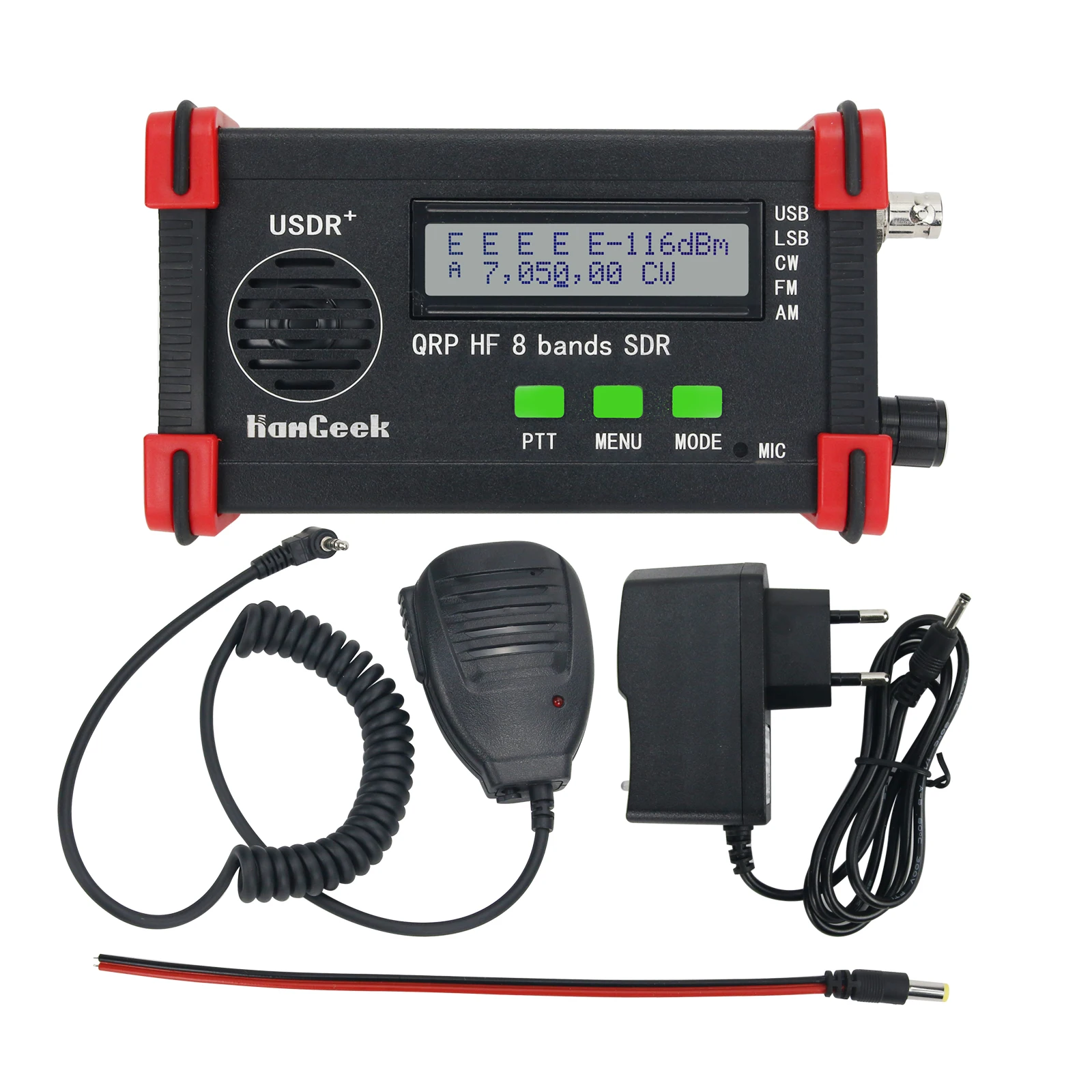 

Black Shell USDX USDR HF QRP SDR Transceiver 8-Band 5W DSP SDR SSB/CW Transceiver with Handheld Mic