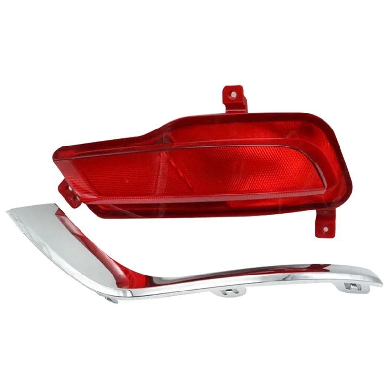 

Car Right Rear Bumper Fog Light Parking Warning Reflector Taillights with Chrome Strip for MG ZS 2017 2018 2019