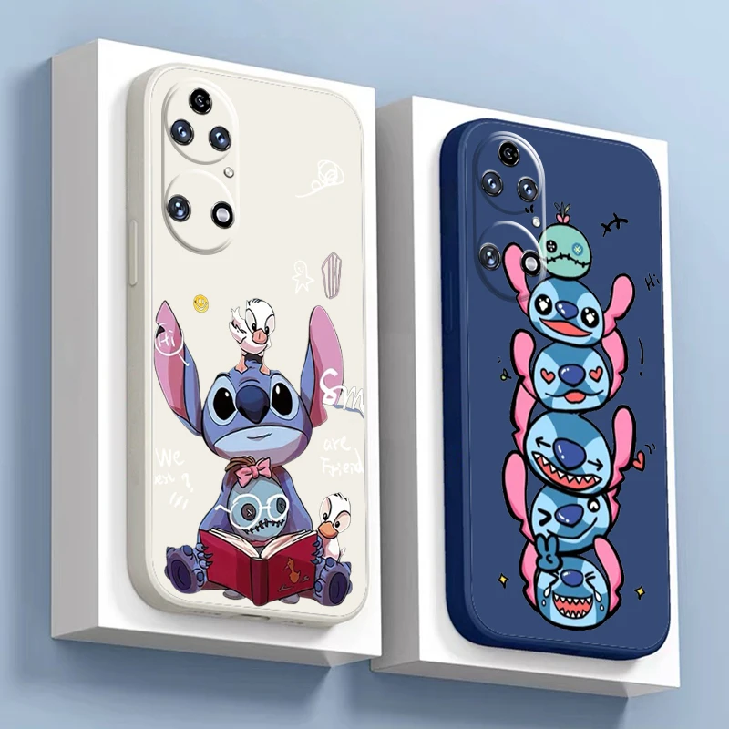 Disney Stitch Bady Phone Case For Huawei P50 P50E P40 P30 P20 PRO LITE 5G P Smart Z S Liquid Silicone Back
