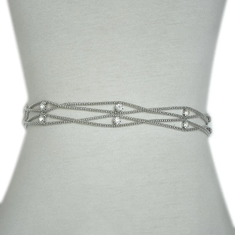 

Women's Luxury Rhinestone Waist Chain Sweet Personality Double Layer