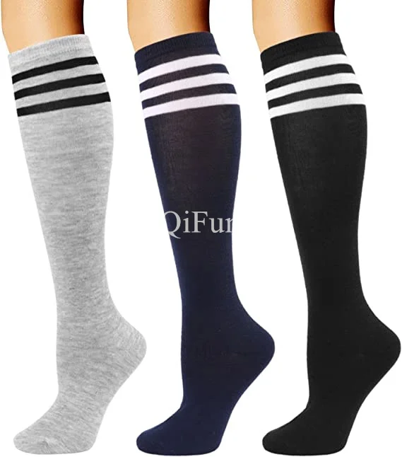 

Компрессионные носки, черные, белые полосатые носки, футбольные носки, Лолита, длинные носки, милые гольфы для косплея