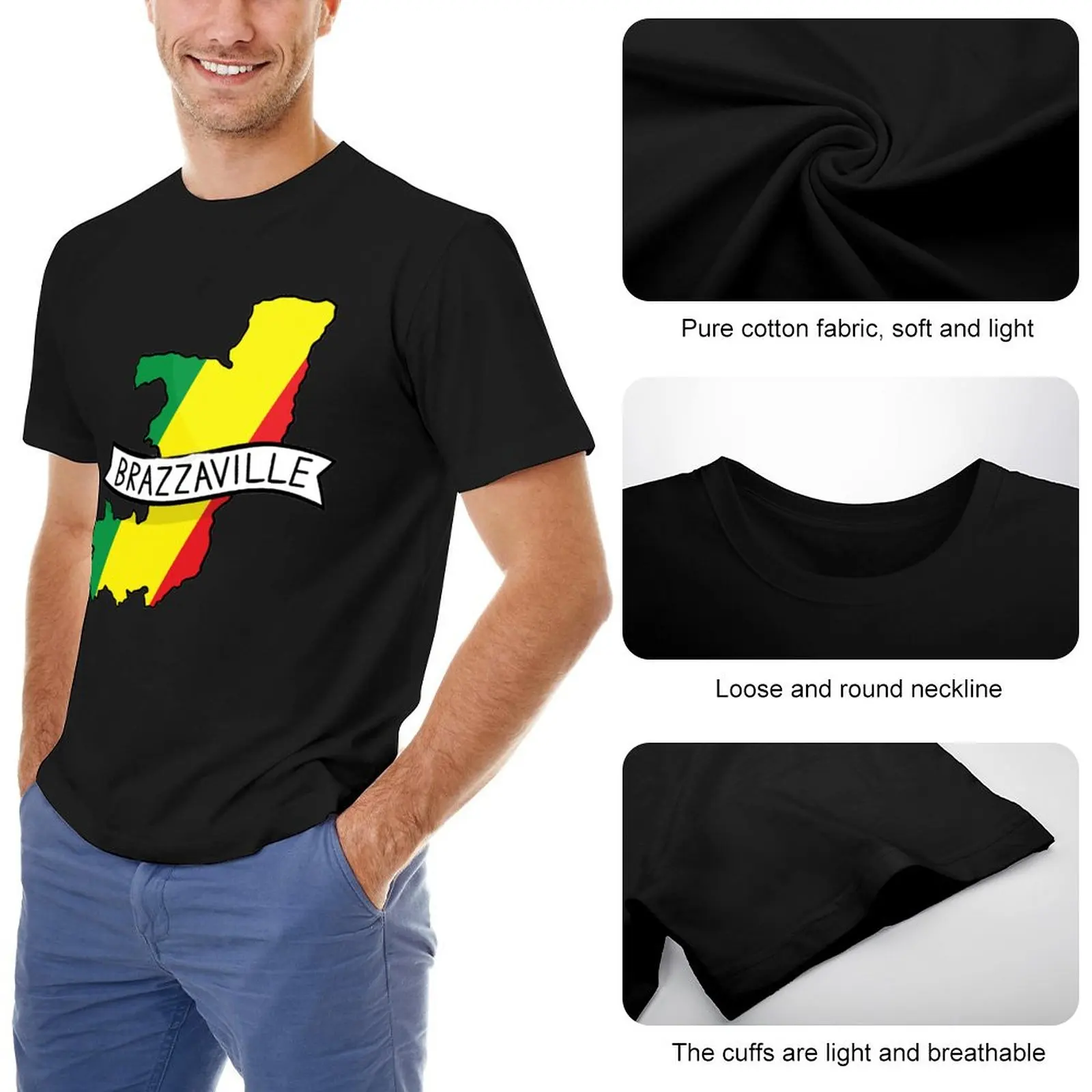 Винтажные футболки для фитнеса с флагом Конго