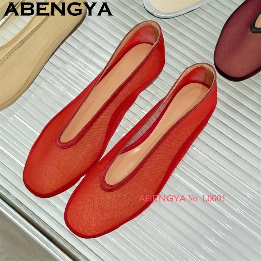 Фото ABENGYA/летние сетчатые туфли на плоской подошве с круглым носком, женские дышащие прогулочные туфли на низком каблуке с неглубоким носком, повседневные кружевные туфли на плоской подошве Mujer №5