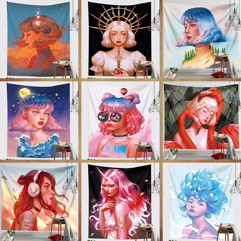 Ashou Настенный декор гобелен кавайный украшение для комнаты девочки настенный