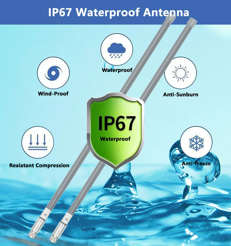 Outdoor Base 120cm Outdoor Waterproof 5G 4G GSM 433Mhz 470Mhz 510Mhz Helium Hotspot Miner FRP Antenna 900MHz Fiberglass Antenna