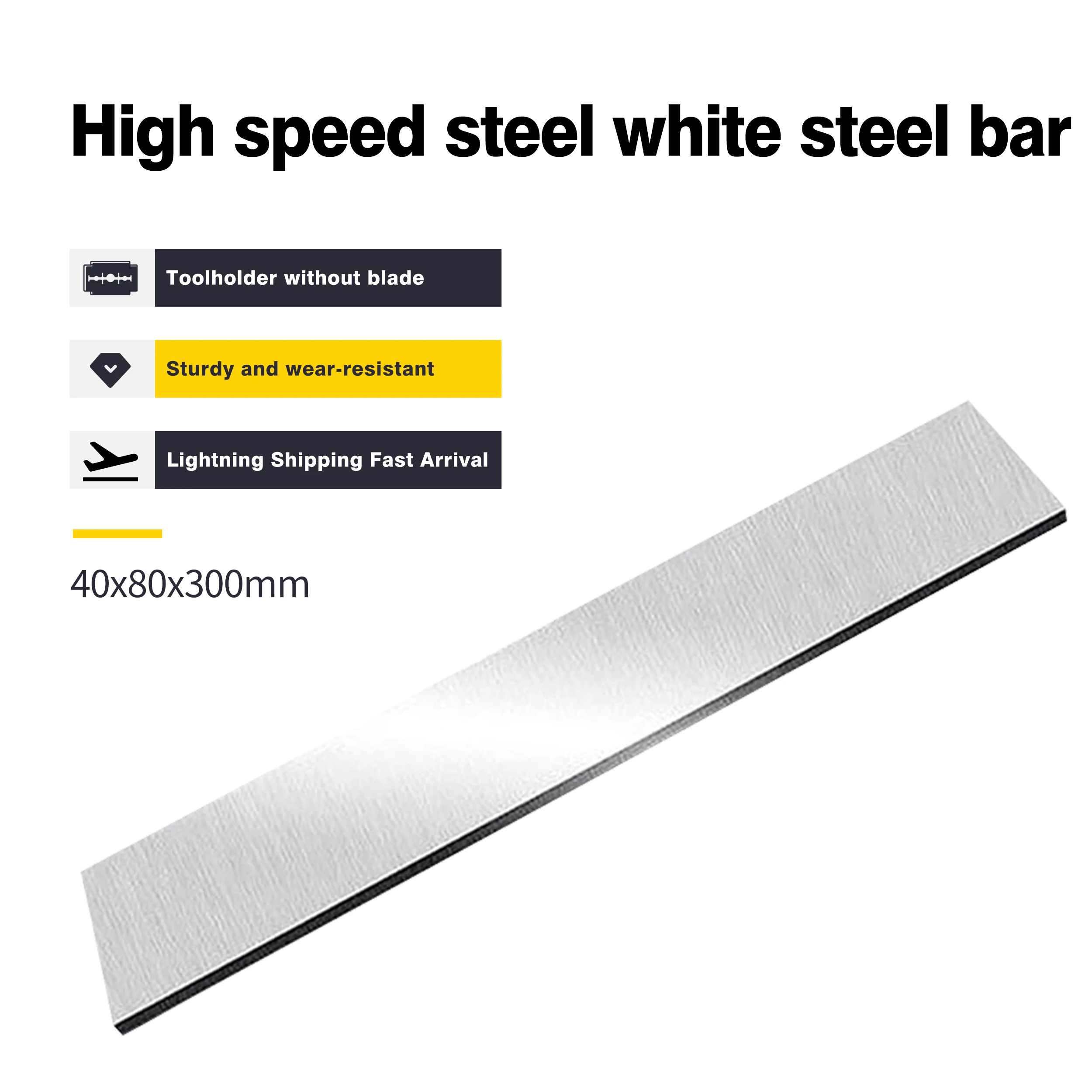 

40x60x300 40x80x300 40x100x300mm HSS High Quality White Steel Knife Blade Rectangle Super Hard High Speed Steel CNC Turning Tool