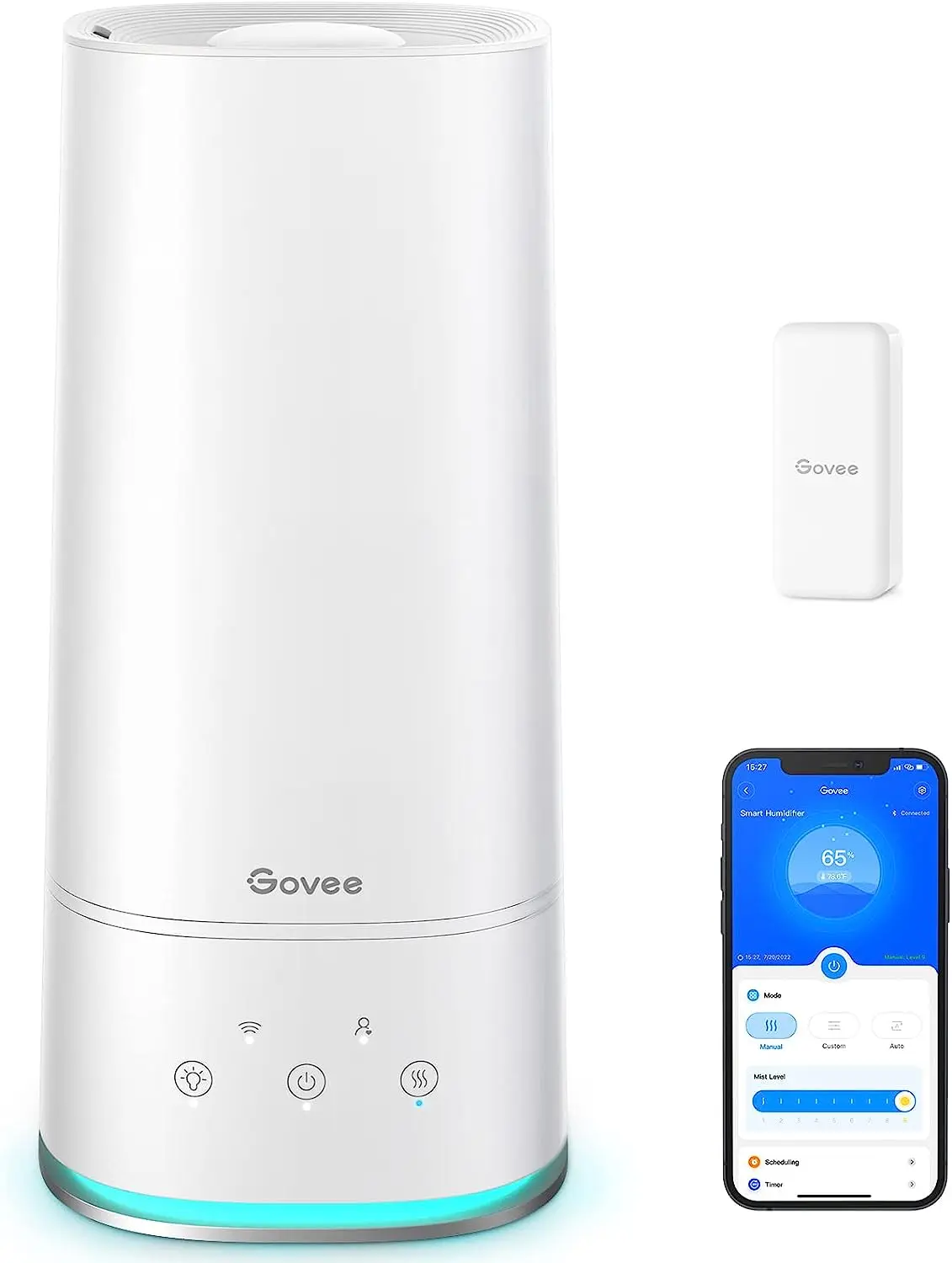 

4L Smart Humidifiers for Bedroom with Hygrometer Thermometer, WiFi Voice & Remote Control, Top Fill Cool Mist Humidifiers fo