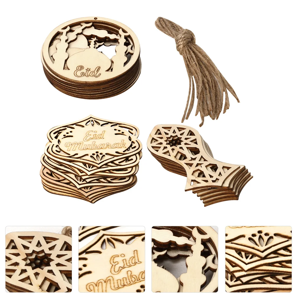 

30 Pcs Wood House Decorations For Home Crafts Decorative Wooden DIY Crafted Tree Decorations Toys