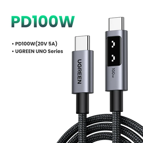 UGREEN UNO PD100W Кабель USB C для быстрой зарядки для iPhone 17 16 15 Кабель для передачи данных типа C для Samsung Xiaomi MacBook Кабель для зарядки