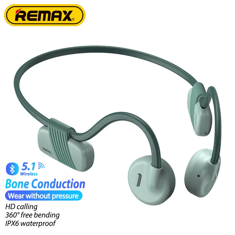 

REMAX RB-S36 Bone Conduction Headphones Bluetooth 5.0 Wireless Not In-Ear Headset Waterproof Sport Earphones Lightweight