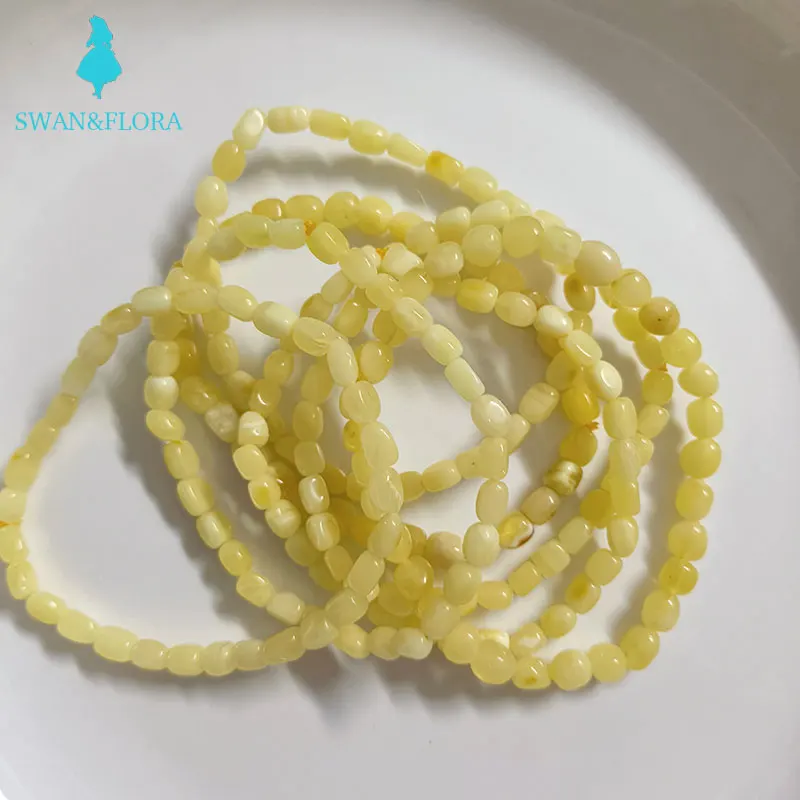 100% натуральный Балтийский янтарный браслет ювелирные изделия 7 мм подлинные