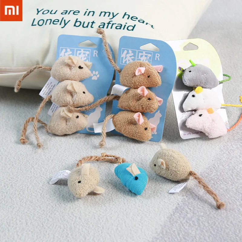 

Xiaomi Cat Toy Simulation Plush Mouse with Tail Catnip Kitten Interactive Playing Relieve Boredom Chewing Bite Pet Supplies