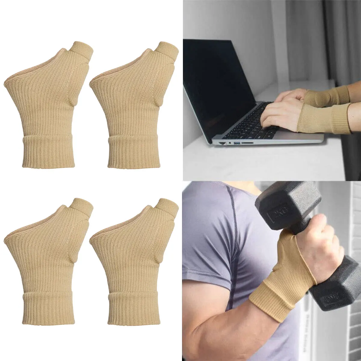 

1 пара перчаток для лечения артрита большого пальца на запястье, дышащая поддержка запястья, рукав на запястье с гелевыми подушечками для травм большого пальца