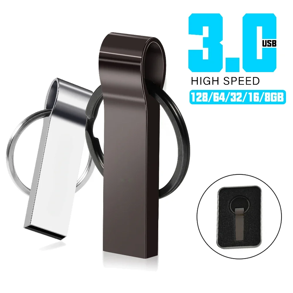 ła pamięć flash USB 3.0 w metalowym pudełku 128 ГБ бесплатный брелок для ключей 64 свисток pendrive 32 srebrny