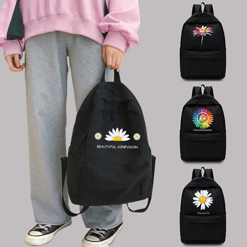 

Women's Backpack Teen Unisex Travel Backpack Daisy Print Fashion College Bag Shoulder Laptop Bags Commuter Sports Backpacks