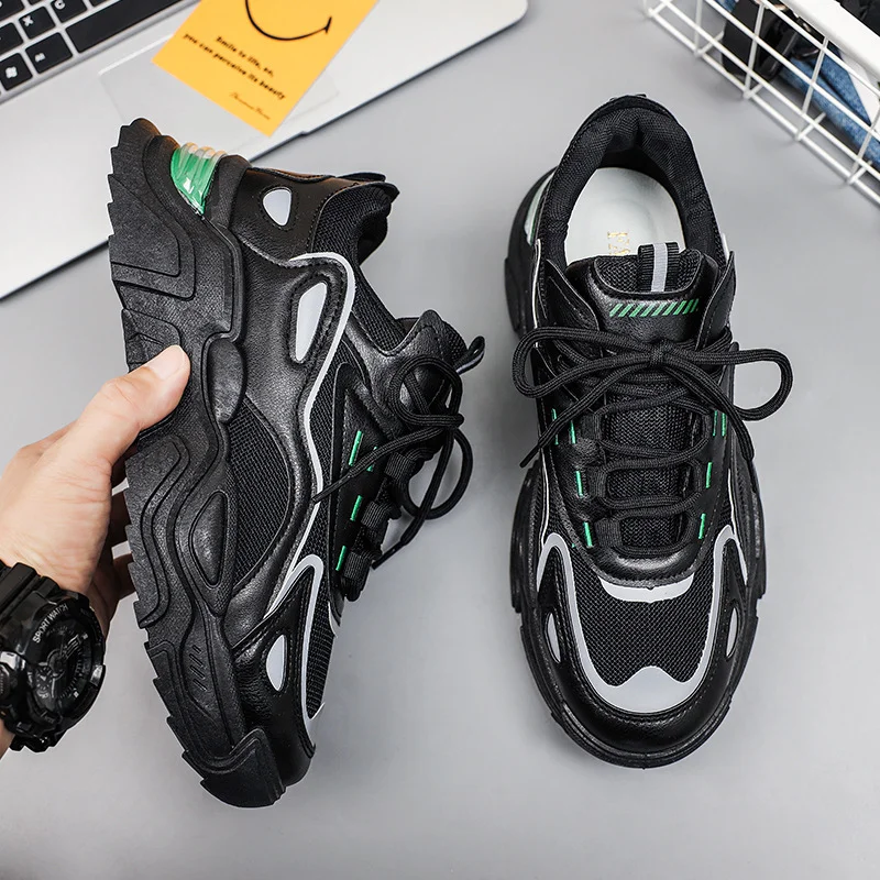 

New Men Sneakers Air Cushion Platform Sneaker Casual Breathable Chunky Footwear Male Walking Shoes Running Sport Height Increase