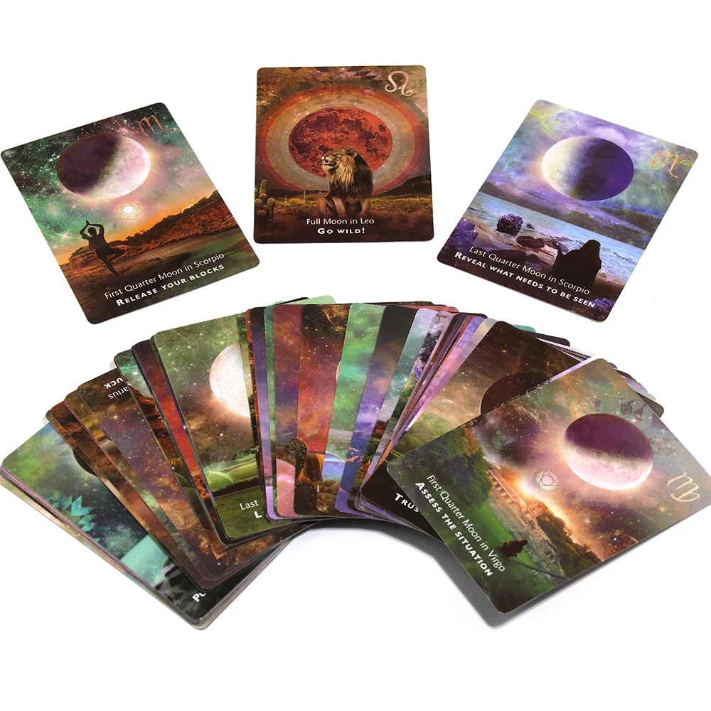 

Moonology Manifestation Oracle By Yasmin Boland Card A 48-Card Deck And PDF Guidebook 2022 For New Beginner Divination