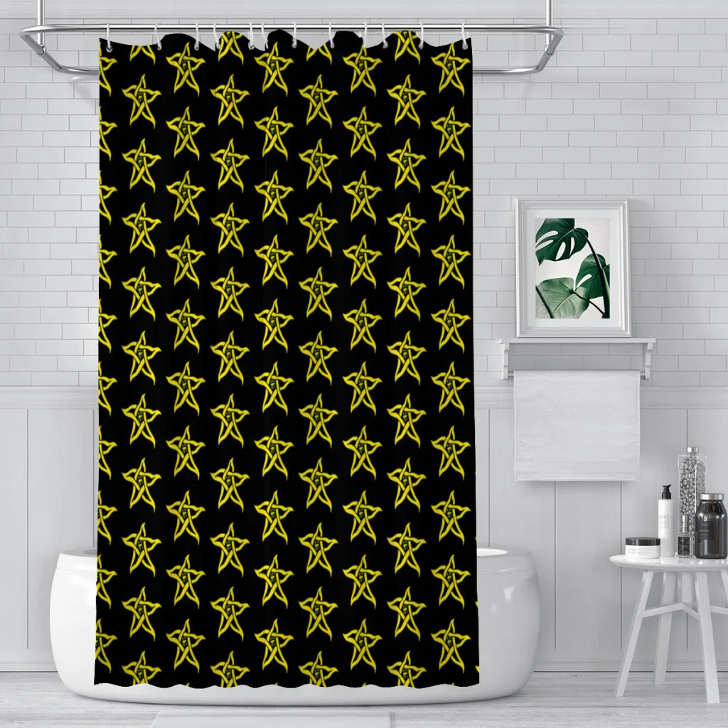 

Elder Sign Shower Curtains Cthulhu Mythos Waterproof Fabric FunnyBathroom Decor with Hooks Home Accessories