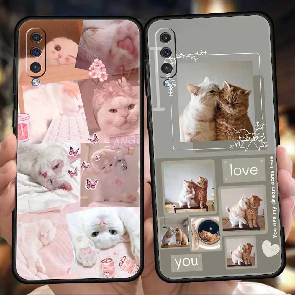 

Чехол для телефона с милым котом для Samsung A12 A22 A02 A03 A03S A50 A70 A20 4G A10 A20S A30