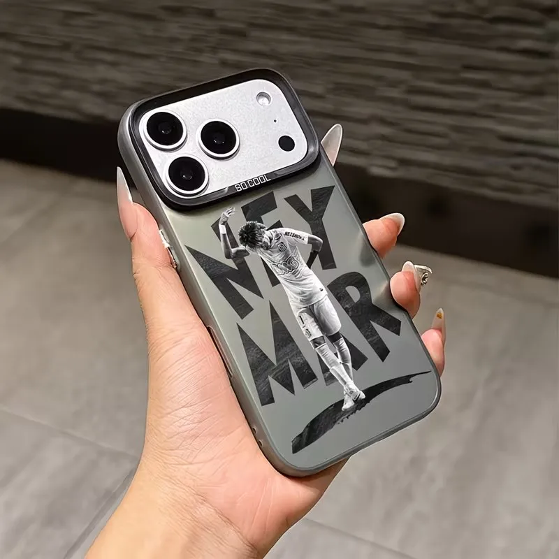 Фото Чехол для телефона с футбольным дизайном для iPhone 17 16 15 14 13 12 11 mini Pro Max X XR 8 7 Air Plus, противоударный, матовый, с изображением джентльмена Неймара №3