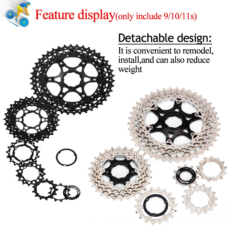 Sunracing Mtb кассеты 8 9 10 11 скорость широкое соотношение горный велосипед Freewheel