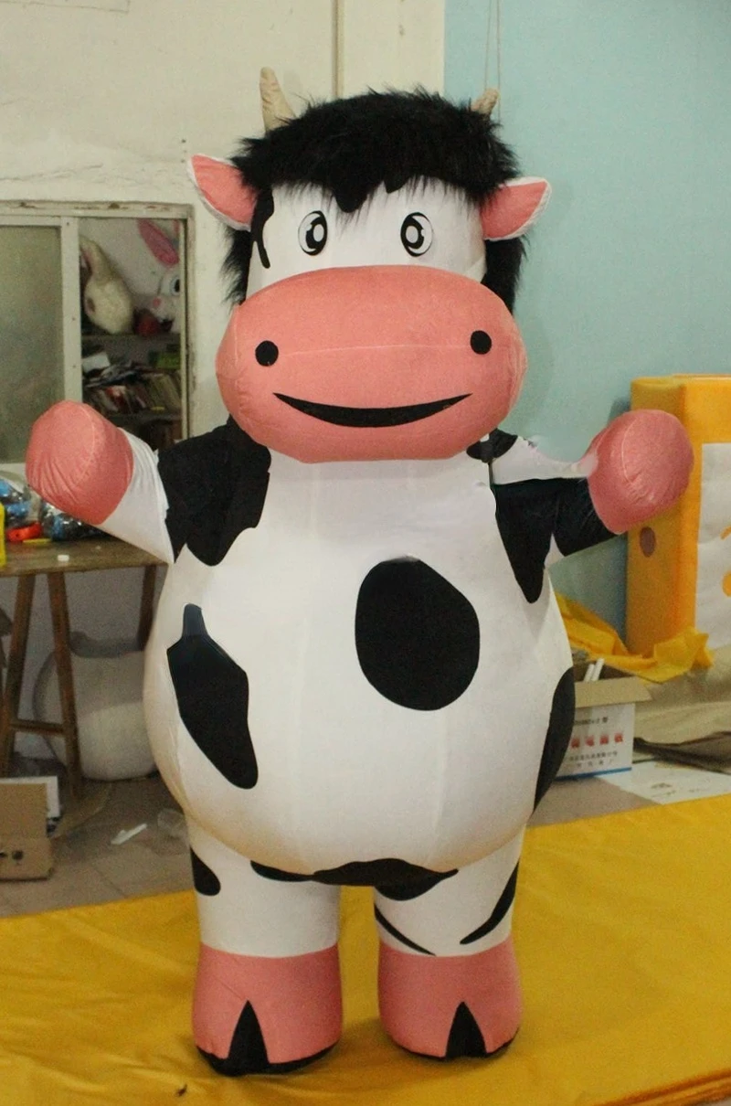 

Inflatable Cow Costume Mascots for Marketing Lovely Cartoon Full Body Mascot Suit Fancy Dress Carnival Costumes for Festivals