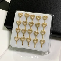 nose cuffs fake nose ring hoop stud copper faux clip on nose ring fake nose rings for women men girl heart cutout nose
