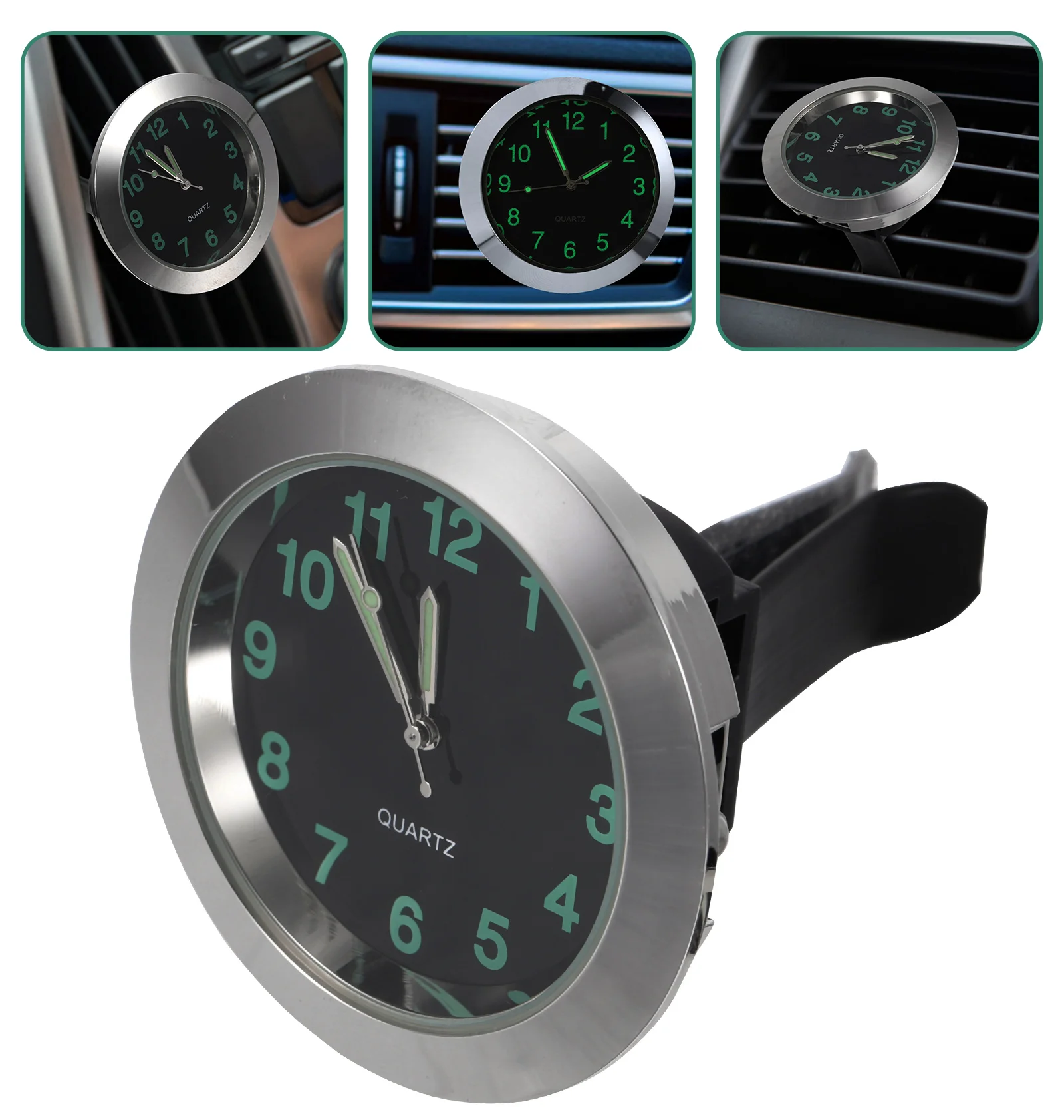 

Compact Mini Car Clock with Luminous Pointer for Easy Reading in Low-Light Conditions or in the Dark