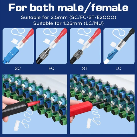 COMPTYCO FTTH Инструмент для чистки оптического волокна 2,5 мм LC MU 1,25 мм SC FC ST LC Разъем Оптический умный очиститель