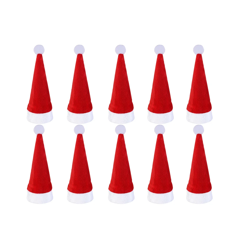 

10pcs Santa Hat Christmas Xmas Silverware Holder Pockets Dinner Tableware Cutlery Case Bag Cover Spoon Fork Bag Bottle