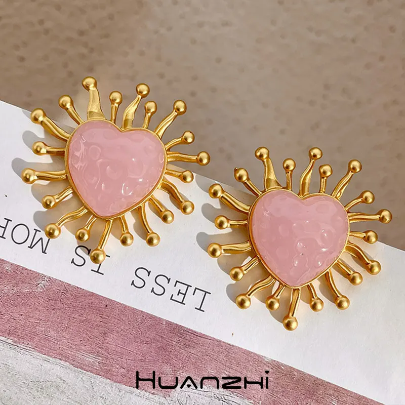 Французское Ретро розовое полимерное сердце Необычные инопланетяне абстрактные