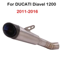 for ducati diavel 1200 2011 2016 60mm motorcycle exhaust muffler mid link pipe titanium alloy esape system slip on
