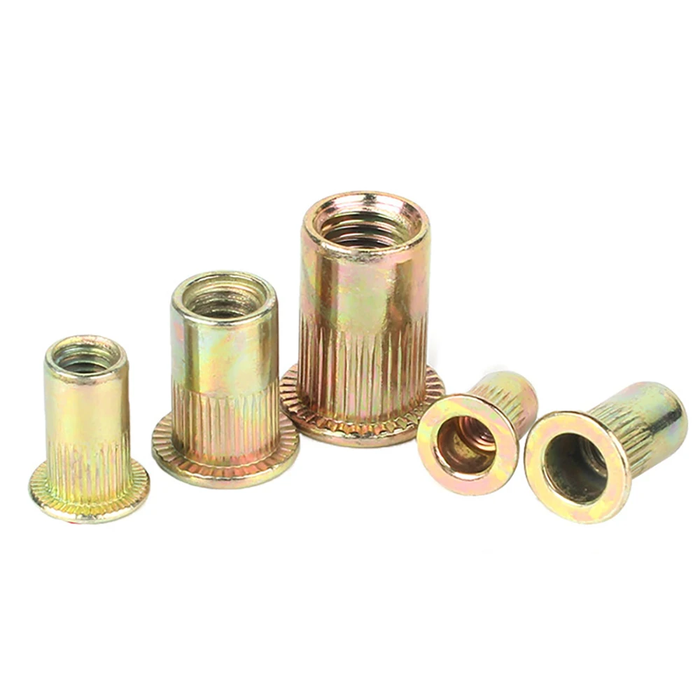 

Coloured Zinc Rivet Nuts Flat Head Threaded Rivet Insert Nutsert Cap Rivet Nut M3 M4 M5 M6 M8 M10 M12