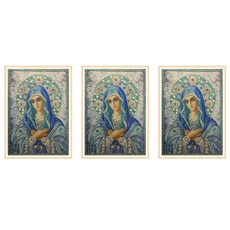 

3X 5D DIY Painting Diamond Embroidery Religious Special Shaped Diamond Painting Cross Stitch Diamond Home Decor