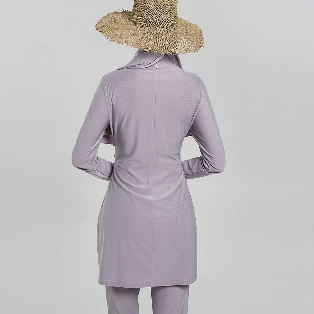 3Pcs Women Swimsuit Burkini Muslim Swimwear Borkini Modest Scarf Hijab Hair Hood Arab Turkey Islami Bathing Beach Pool Bourkini