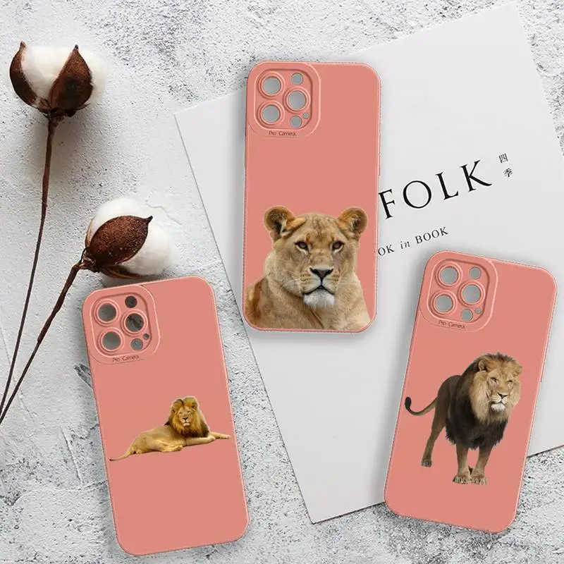 

King of the forest horror lion Phone Case For iPhone 13 12 11 Pro MAX Mini X XS XR 7 8 Plus Camera Lens Liquid Silicone