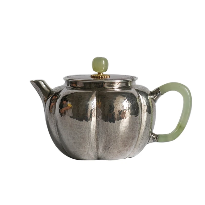 Набор из мангостина и нефрита медная горелка маленький серебряный чайник