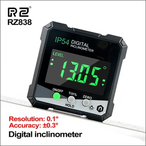 RZ Digital Level Angle Gauge 360° Mini Measuring Digital Inclinometer With Magnetic Base Electronic