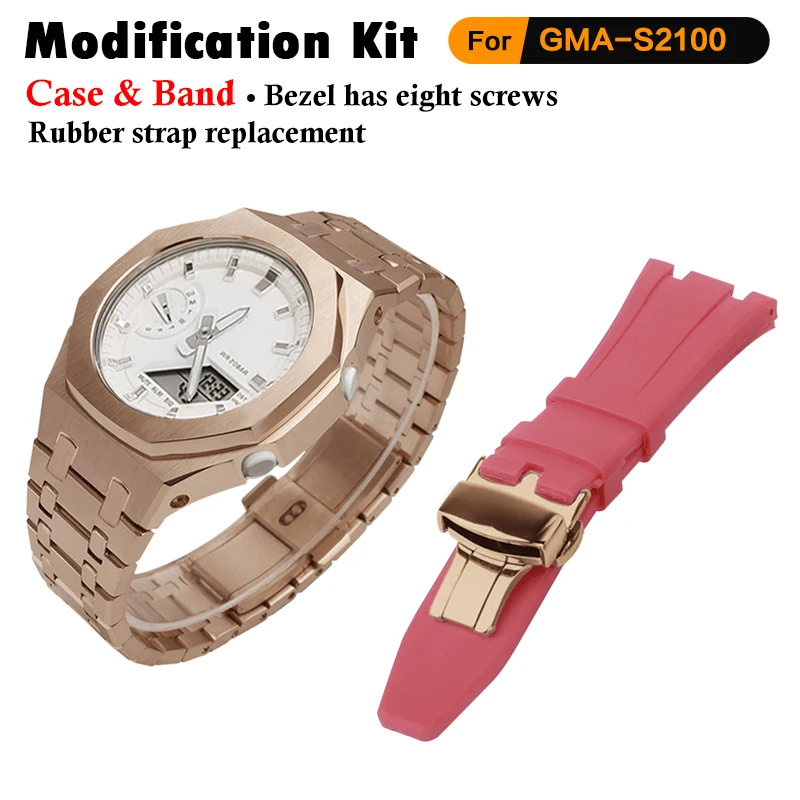 

Combination Set Gen 5 GMA-S2100 Mod Kit For Casioak Watch Full Metal Case Bezel Strap And Fluororubber Band With GMAS2100 Refit
