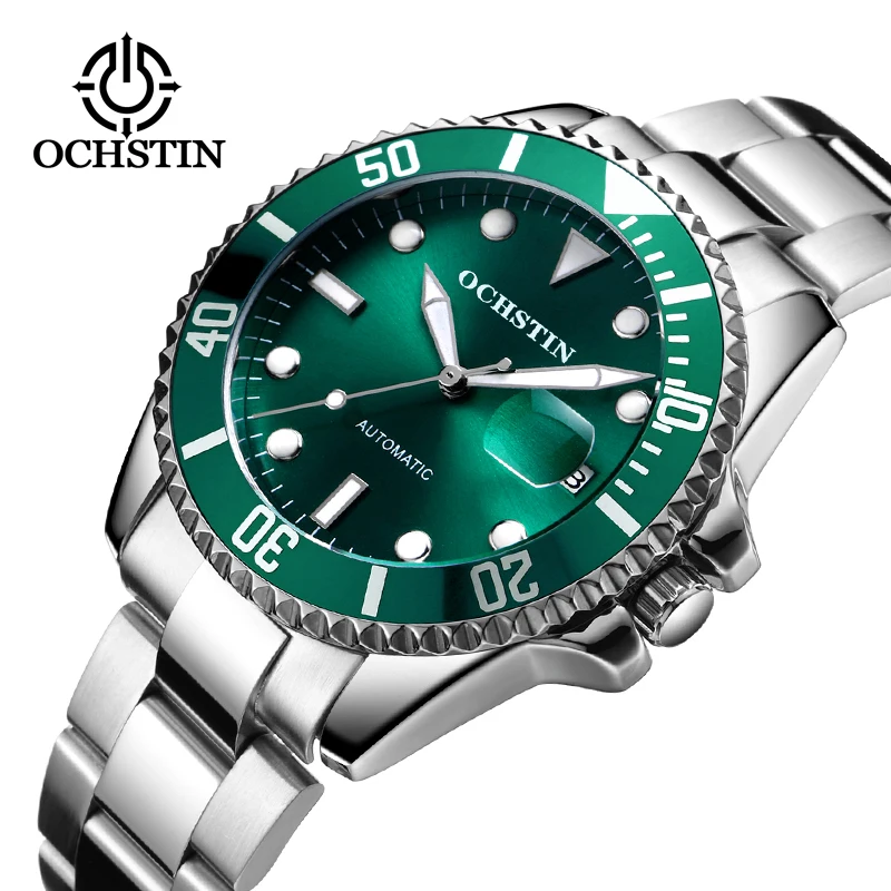 

Часы наручные мужские механические, Роскошные водонепроницаемые светящиеся автоматические спортивные, из нержавеющей стали