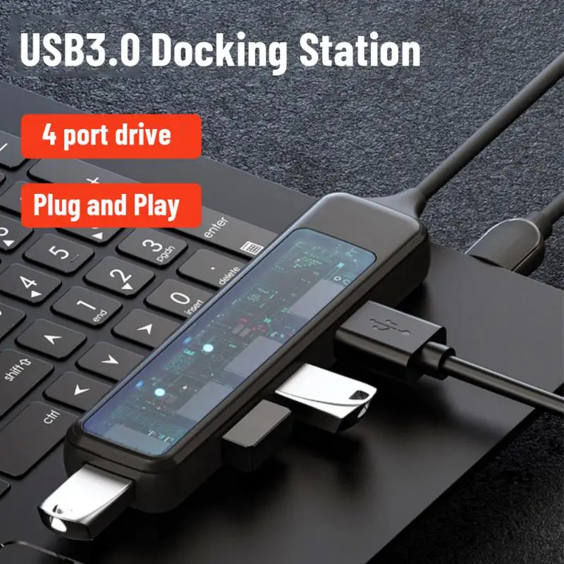 

4 в 1 Usb C 3,0 концентратор прозрачная Плата расширения концентратор Sd/tf кардридер слот док-станция для Macbookpro Air Lenovo Dell
