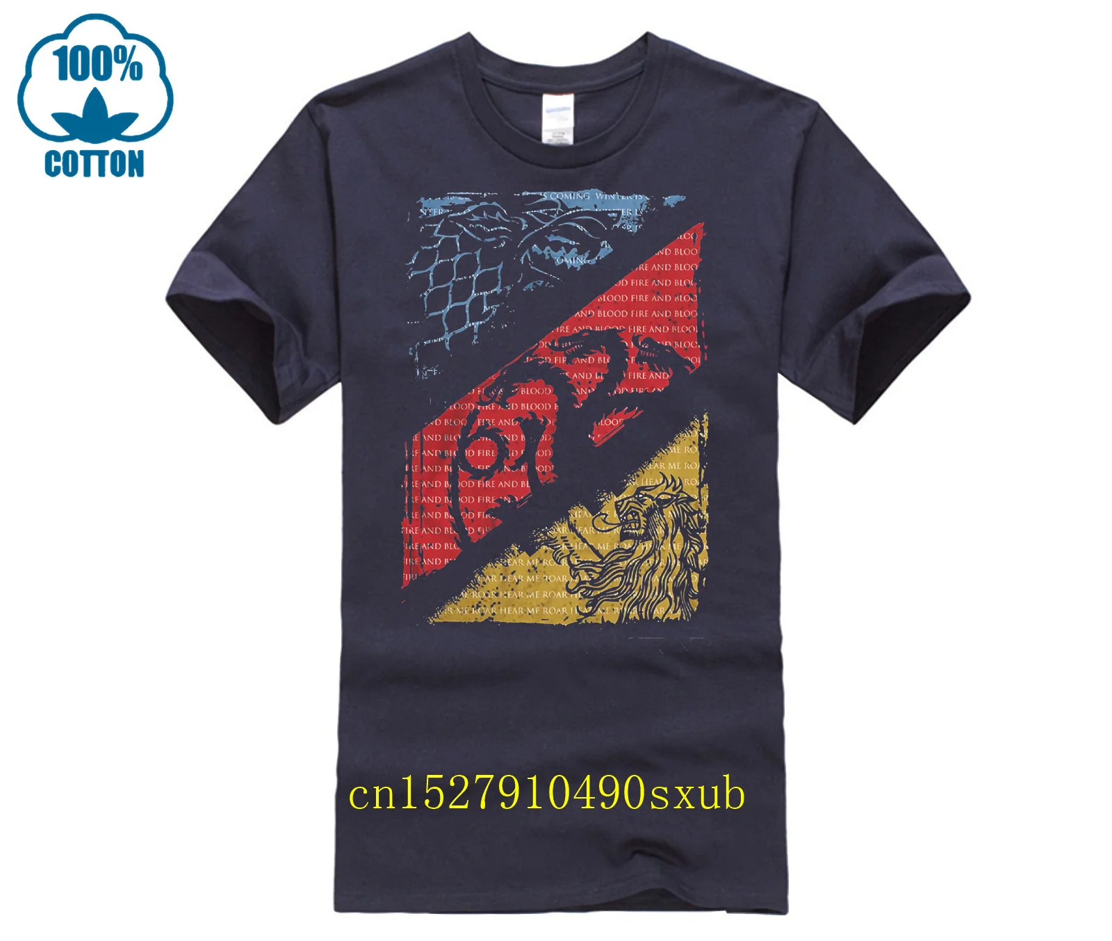 80S Vintage Fashion Game Of T Shirt Thrones fan Movie House Stark Tee Targaryen lannister shirt Homme Short Sleeves