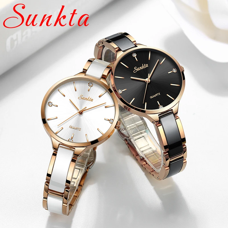 LIGE Top Brand Ladies Watch Luxury Diamond Dial Waterproof Ceramics Women Watches Fashion Quartz Women Wristwatch Montre Femmes