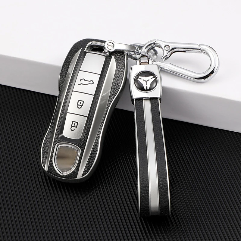 

Для Porsche Panamera Cayenne 971 911 9YA Macan Boxste ТПУ автомобильный пульт дистанционного управления Smart 3 чехол для ключей с кнопками ticve Чехол держатель брело...