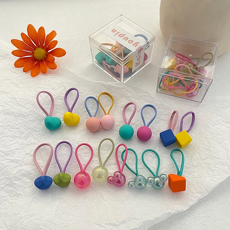 10 шт./корт. Милое мультяшное кольцо для волос милые эластичные резинки девочек в