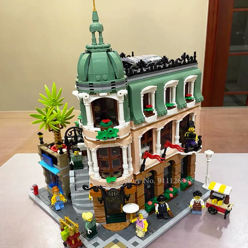 

Экспертный бутик, модель полицейского участка отеля MOC 10297, модульные дома, строительные блоки, игрушки, книжка, магазин, городской зал