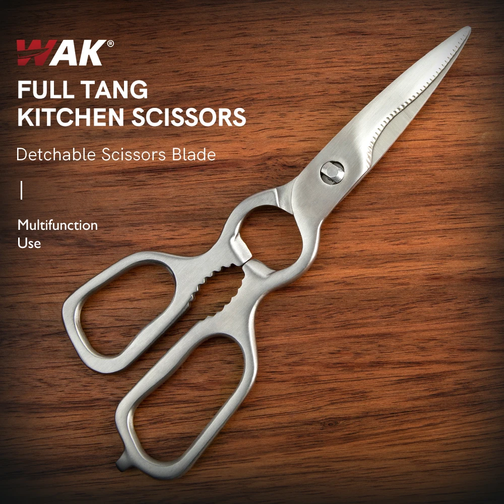 

WAK Full Tang Kitchen Multifunction Chicken Bone Scissors Vegetable Cutting Detchable Kitchen Scissors Washable Kitchen Scissors