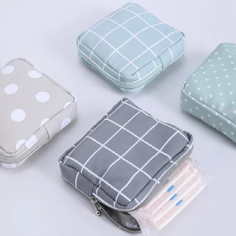 Women Sanitary Napkin Tampon Storage Bag Cute Sanitary Pad Pouches Portable Makeup Lipstick Key Earphone Data Cables Organizer