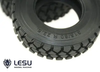 In Stock 1Pair LESU Upgraded Narrow Rubber Tires Parts for 1/14 RC Tractor Truck Tamiya Model DIY Car TH02595-SMT7 enlarge
